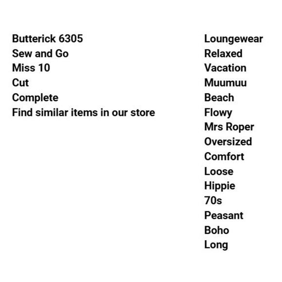 Butterick 6305 Dress Tunic Pant Pattern 10 Miss Hippie 70s Peasant Boho Long - Picture 3 of 6